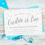 Invitación Cecilia's Sprinkle 1st Birthday Party<br><div class="desc">Invitations for a Cecilia's Sprinkle 1st Birthday Party.</div>