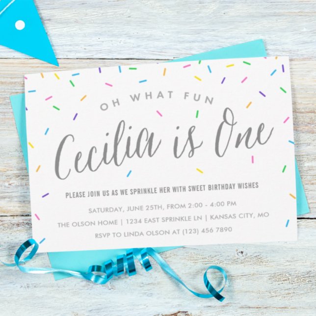 Invitación Cecilia's Sprinkle 1st Birthday Party (Subido por el creador)