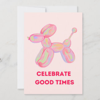 Invitación Celebra Buenos Momentos – Perro Globo Colorido Sal