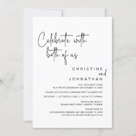 Invitación Celebra con ambos, Boda Fiesta Elopement