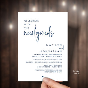 Invitación Celebra Con Los Recién Casados, Boda Moderna