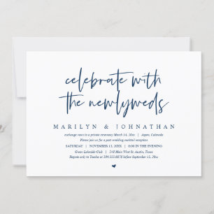 Invitación Celebra con los recién casados, Elopement de boda 