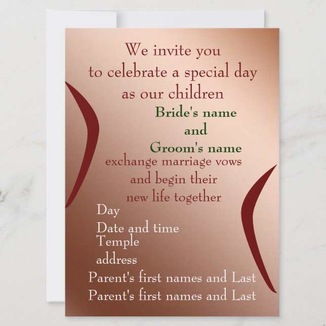 Invitación Celebra con nosotros (Anverso)