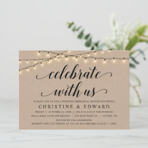 Invitación Celebra con nosotros, Boda de ensayo, Kraft