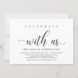 Invitación Celebra con nosotros, Boda Elopement Dinner