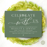 Invitación Celebra con nosotros, Boda Elopement Dinner<br><div class="desc">Con elegancia, anuncia tu feliz eterno después con nuestra moderna carta de invitación a la celebración de los bodas, "Celebra con nosotros". Adaptada para parejas que continúan con su historia de amor, esta invitación logra un perfecto equilibrio de sofisticación y encanto, y establece el escenario para un evento inolvidable. Con...</div>