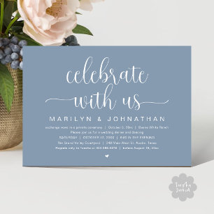 Invitación Celebra con nosotros, Boda Elopement Dinner Fiesta