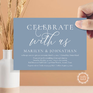 Invitación Celebra con nosotros, Boda Elopement Dinner Fiesta