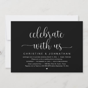 Invitación Celebra con nosotros, Boda Elopement Fiesta