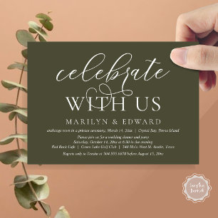 Invitación Celebra con nosotros, Boda Elopement Fiesta
