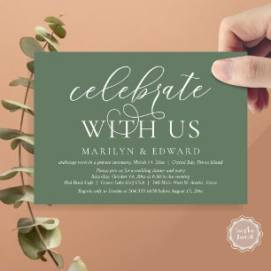 Invitación Celebra con nosotros, Boda Elopement Fiesta