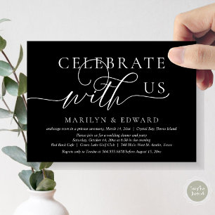 Invitación Celebra con nosotros, Boda Elopement Fiesta