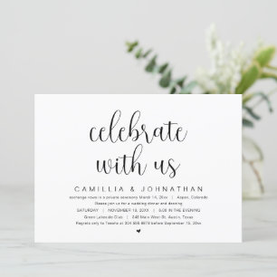 Invitación Celebra con nosotros, Boda Elopement Fiesta
