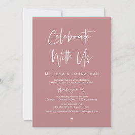 Invitación Celebra con nosotros, Boda Elopement Fiesta