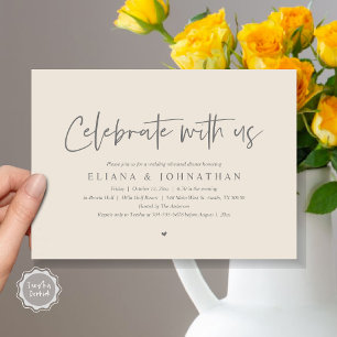 Invitación Celebra con nosotros, Boda Ensayo Cena