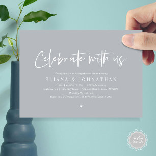 Invitación Celebra con nosotros, Boda Ensayo Cena