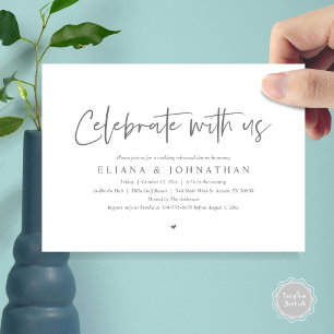 Invitación Celebra con nosotros, Boda Ensayo Cena