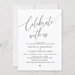 Invitación Celebra con nosotros, Boda Ensayo Cena