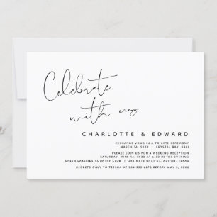 Invitación Celebra con nosotros, Boda Fiesta Elopement Invita