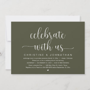 Invitación Celebra con nosotros, Boda Fiesta Elopement Invita