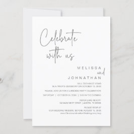 Invitación Celebra con nosotros, Boda Fiesta Elopement Invita