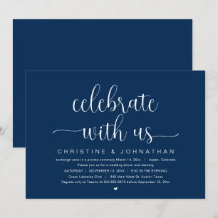 Invitación Celebra con nosotros, Boda Fiesta Elopement Invita