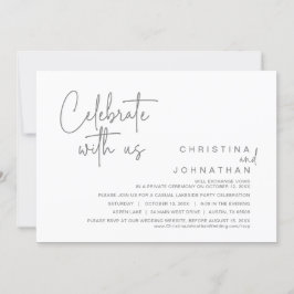 Invitación Celebra con nosotros, Boda Fiesta Elopement Invita