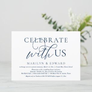 Invitación Celebra con nosotros, Boda Fiesta Elopement Invita