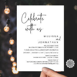 Invitación Celebra con nosotros, Boda Fiesta Elopement Invita