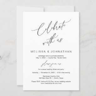 Invitación Celebra con nosotros, Boda fuga moderna
