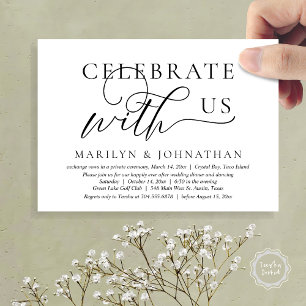 Invitación Celebra con nosotros Boda Huida a un lugar apartad