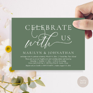 Invitación Celebra con nosotros Boda Huida a un lugar apartad