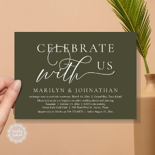 Invitación Celebra con nosotros Boda Huida a un lugar íntimo