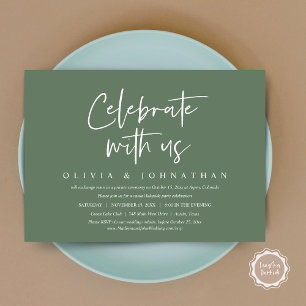 Invitación Celebra con nosotros, Boda Informal Fuga Party