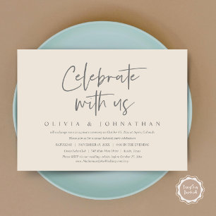 Invitación Celebra con nosotros, Boda Informal y Fiesta de Hu