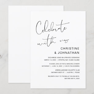 Invitación Celebra con nosotros, Boda moderna y fuga