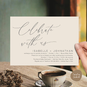 Invitación Celebra con nosotros, Boda romántico Fiesta de cen