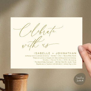 Invitación Celebra con nosotros, Boda romántico Fiesta de cen