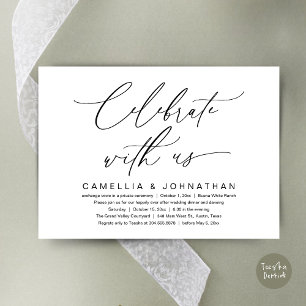 Invitación Celebra con nosotros, Boda romántico Fiesta de cen
