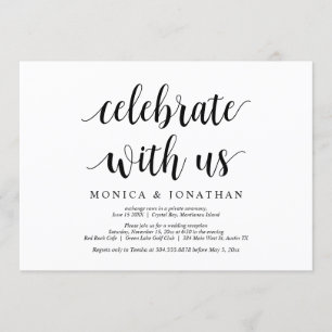 Invitación Celebra con nosotros, Boda Rústica Moderna