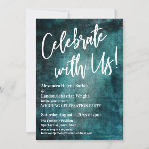 Invitación ¡Celebra Con Nosotros! Caligrafía Negrita Grunge V