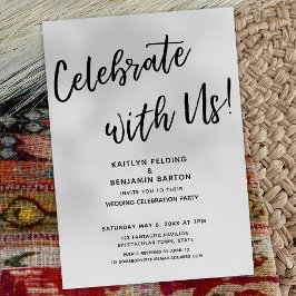 Invitación "¡Celebra con nosotros!" Casual Modern Wedding Par