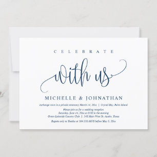 Invitación Celebra Con Nosotros, Celebración de Boda Elopemen