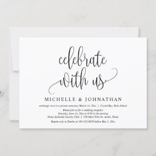 Invitación Celebra Con Nosotros, Celebración de Boda Fugaz