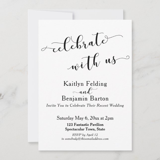 Invitación Celebra con Nosotros Celebración Post-Boda (Anverso)