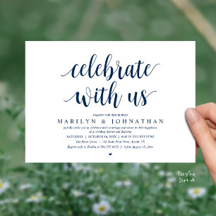 Invitación Celebra con nosotros, Cena de Boda Intima Moderna