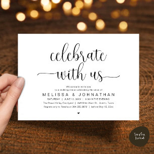 Invitación Celebra Con Nosotros Cena de Boda Minimalista Mode