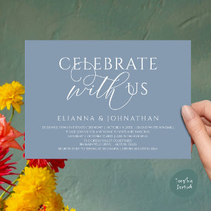 Invitación Celebra con nosotros, Cena de Boda Moderna y Elega