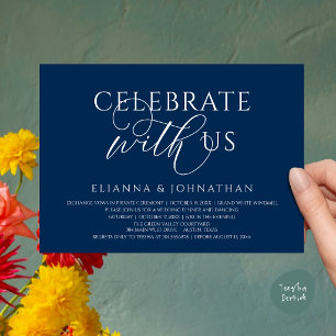 Invitación Celebra con nosotros, Cena de Boda Moderna y Elega