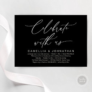 Invitación Celebra con nosotros, cena de boda romántica